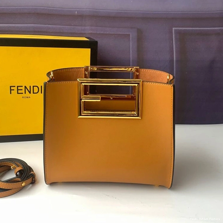 HOT In Bag Brown Way Leather Fendi Small Calf 0729